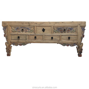 <span class=keywords><strong>Table</strong></span> de <span class=keywords><strong>console</strong></span> en bois massif antique, 20 pièces, mobilier de chambre à coucher en bois naturel sculpté, modèle Offre Spéciale - Product Image 1