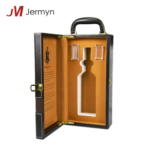 Mango de cuero de <span class=keywords><strong>vino</strong></span> <span class=keywords><strong>tinto</strong></span> regalo de almacenamiento caja de embalaje con accesorios - Product Image 1
