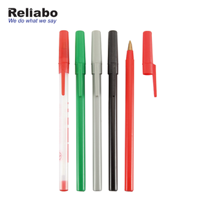Caneta transparente de plástico com impressão personalizada, material de escritório da reliabo barato