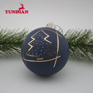 <span class=keywords><strong>Navy</strong></span> blu appeso 4 pollici opaco palla di vetro ornamento per la decorazione di natale
