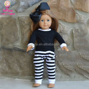 American Boy <strong>Doll</strong> <strong>Clothes</strong> Plain Blank Black Raglan <strong>18</strong> <strong>Inch</strong> Boy <strong>Doll</strong> T-shirt - Product Image 5