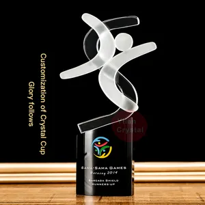 YL-1031 China Supplier crystal shield shape award For Winter Games Trophy