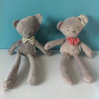 Fabricant en gros, adorable ours gris aux longues pattes, couple d'ours chinois, peluche