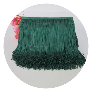 Più morbido 15cm di larghezza di 25cm di pizzo in poliestere con frangia nastro per cucire abito latino accessori fai da te frangia nappa - Product Image 5