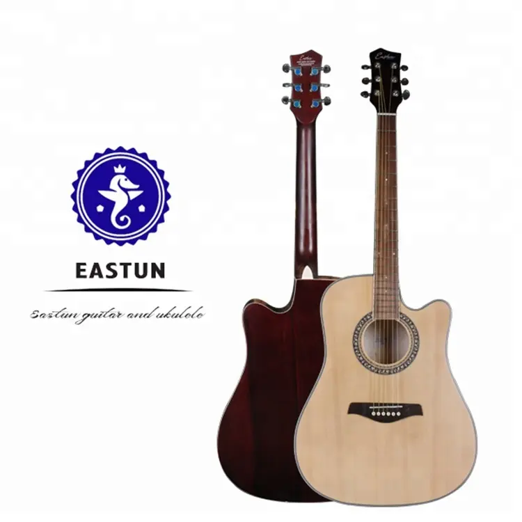 Guitarra acústica de abeto, madera contrachapada, parte trasera y lateral, OEM