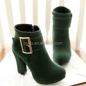 تصميم جديد صندل بكعب مكتنز حذاء من الجلد مع مشبك CP6632 - Product Image 2