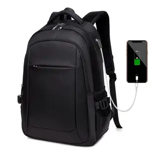 自有品牌定制智能USB充电器多功能男士书包双肩学校背包防水带徽标
