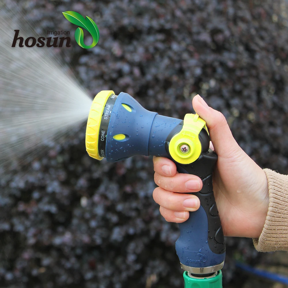Thumb Control 8 Pattern Garden Hose Nozzle