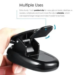<strong>Clip</strong> <strong>on</strong> <strong>Bed</strong> Desk Lamp 4LEDs Led Book <strong>Light</strong> Powered by AAA Battery - Product Image 2