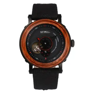 Wholesale factory Retro Style Classical Waterproof Automatic Chronograph Men's Wood Watch