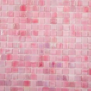 Soulscrafts mosaico de vidro quadrado rosa para piscina