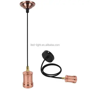 Fabrik Preis Retro Lampe Buchse E27 Bunte Kabel Vintage Stil Edison Schraube Anhänger Lampe Fitting Mit Stecker oder Decke Rose