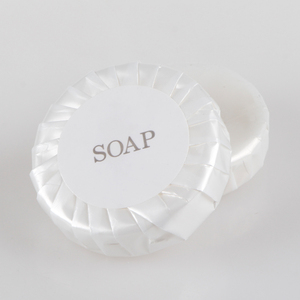 Savon d'hôtel personnalisé, petit, bon marché, jetable, blanc, rond, 30g, savon de bain pour hôtels - Product Image 4
