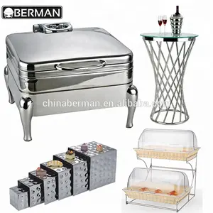 Commercial Kitchen Equipment Dwg Insulated Food Warmer Casserole Restaurant <strong>Buffet</strong> <strong>Server</strong> Used Double Chafing Dish Set for Sale - Product Image 1