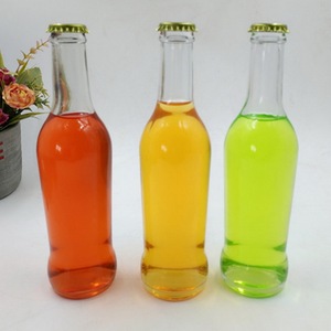 All'ingrosso bottiglia da Cocktail in vetro trasparente opaca a forma di <span class=keywords><strong>gelo</strong></span> rotonda bottiglia di vetro Rio con tappo a corona 275ml di vetro di vino - Product Image 4