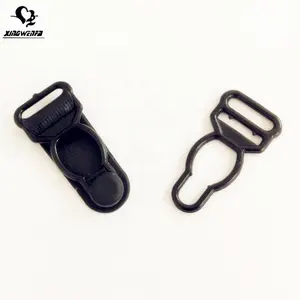 Underwear accessories Factory wholesale good quality 12mm Suspended Black plastic garter belt hook clip