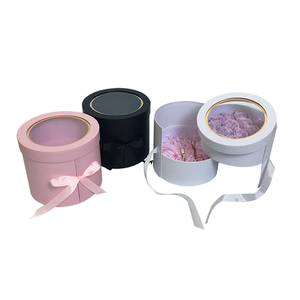 Boîtes à fleurs rondes pour la saint-valentin, vente en gros, avec fenêtre en PVC, livraison gratuite - Product Image 6