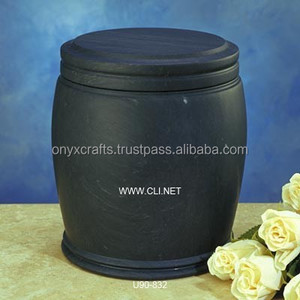 Suministros funerarios elegantes de urna de cremación de mármol negro azabache - Product Image 1