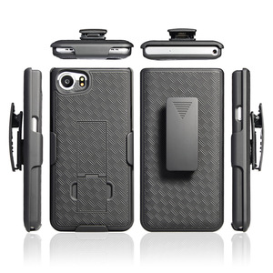 Funda negra con soporte, enganche de cinturón para teléfono BlackBerry KEYone - Product Image 1
