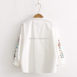 Nuovo elegante modello di collo <span class=keywords><strong>camicette</strong></span> di <span class=keywords><strong>cotone</strong></span> per le donne - Product Image 2