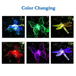 Không thấm nước LED vườn năng lượng mặt trời ánh sáng Chim Ruồi bướm chuồn chuồn IP65 đánh giá PC đèn cơ thể 360 Chùm tia góc pin bao gồm - Product Image 5