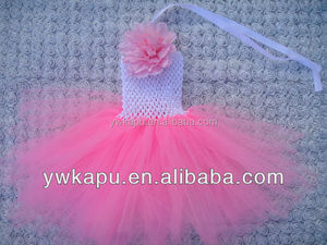 Baby crochet top tutu dress baby tutu dress with flowers fashion baby tutu inspired tutu dresses - Product Image 2