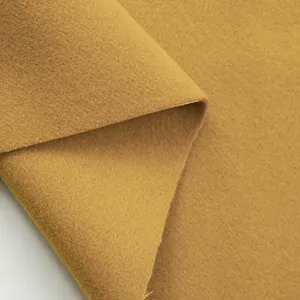 Textile fournisseur gingembre double face manteau d'hiver polyester brossé tissu pour les femmes