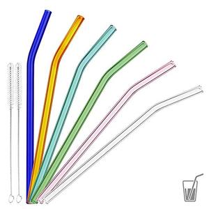 8mm Bent Borosilicate Glass Straw Reusable Eco-Friendly <strong>Drinkware</strong> <strong>Accessory</strong> in Clear or Colorful Options - Product Image 3
