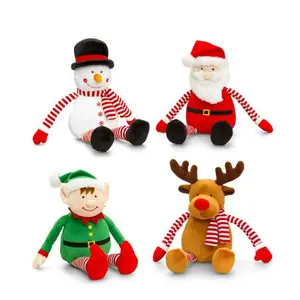 Brinquedos de pelúcia de natal, decoração personalizada de rena, papai noel, elfo, brinquedos de pelúcia de natal com braço longo