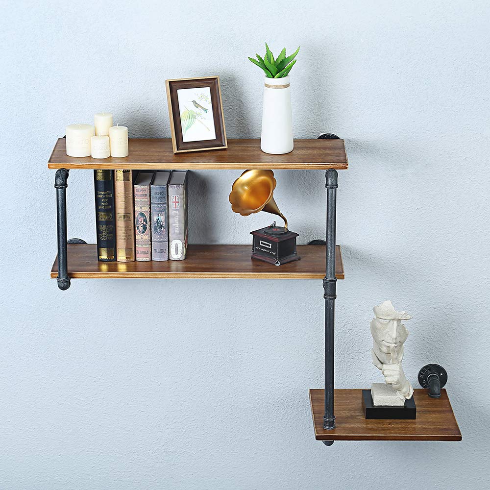 Деревенская кованая железная современная деревянная лестница настенная полка
