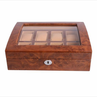 Production personnalisée d'emballages en bois pour boîte à montres, boîte de présentation de montres de voyage en bois carrée de luxe Twing-pak à 8 emplacements, 3039