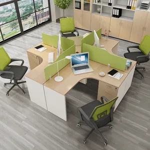 现代办公家具工作站集群为 4 人办公室电脑工作台