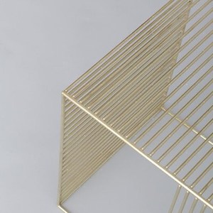 Nordic Living Room Furniture Metal Wire square <strong>Gold</strong> <strong>Side</strong> <strong>Table</strong> for Sales Draht Tisch - Product Image 2