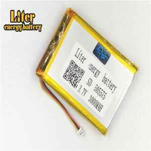 Connector 1,0-3 p 3,7 V 505575 3000 mAh rechargeable LiPo battery solar Li ion polymer lithium battery with PCM - Product Image 1