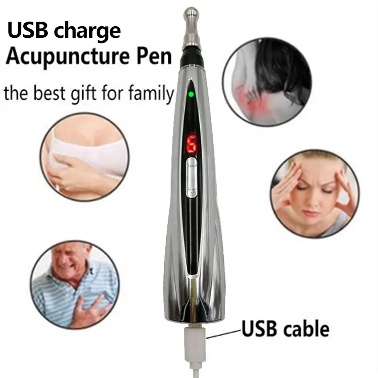 Factory price personal Health care mini electric laser acupuncture magnetic therapy massage pen for fatigue people