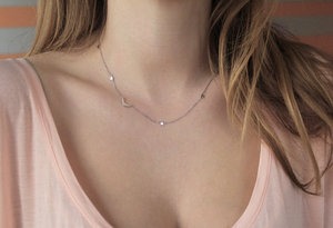Collar de plata de primera ley con forma de luna y estrella, cadena de eslabones, plata esterlina 2023 - Product Image 2