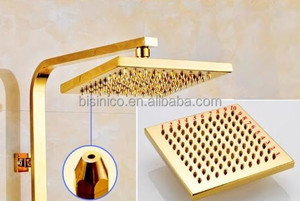 Mitigeur de <span class=keywords><strong>douche</strong></span> de salle de bain chaud et froid en cuivre de marque de luxe, ensemble de <span class=keywords><strong>douche</strong></span> et de robinet à double bain en laiton plaqué or - Product Image 3