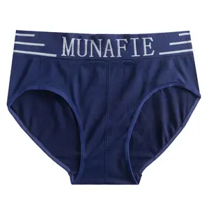 Munafie Men's Fitness Knitted Panties Seamless Nylon Briefs Japanese Fashion Underwear
