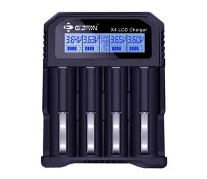 4-bay Eizfan X4 2A fast charge LCD screen charger for lithium battery