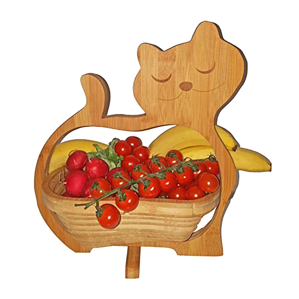 All-Natural Unique Folding Feature Bamboo Folding Collapsible Fruit Basket