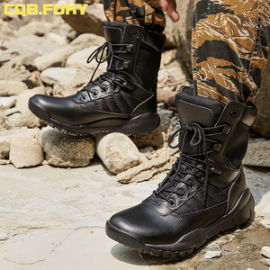 Botte tactique professionnelle pour <span class=keywords><strong>homme</strong></span> en cuir véritable et tissu en maille EVA noir, imperméable, pour la <span class=keywords><strong>randonnée</strong></span> en plein air en hiver - Product Image 5