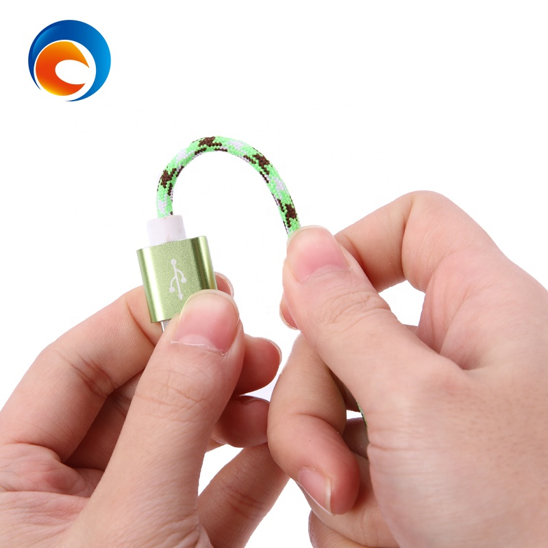 0,5 метр телефон зарядки передачи USB нейлоновый плетеный кабель для передачи данных с полиэтиленовой сумкой