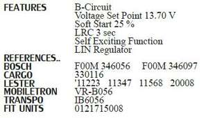 NOUVEAU Régulateur De Tension D'<span class=keywords><strong>alternateur</strong></span> 13450300 04-118 F00M346056 F00M346097 F00M346122 F00M346131 F00M346166 235823 330116 333714 - Product Image 4
