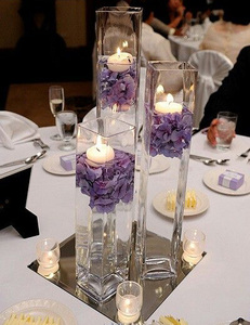 Popular Glass <strong>Vases</strong> Candle Holder Wedding Centerpieces,clear Glass <strong>Vase</strong> for Flower Arrangement,<strong>square</strong> clear Glass <strong>Vases</strong> - Product Image 2