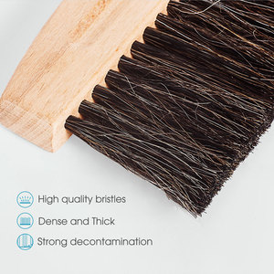 Masthome-<span class=keywords><strong>Brosse</strong></span> de nettoyage écologique en hêtre et crin de cheval, petite pelle à poussière, manche court, <span class=keywords><strong>brosse</strong></span> en bois pour table - Product Image 3