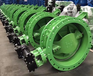 En558 dn800 PN10 nước uống Đôi Lập Dị Van bướm với chứng nhận wras - Product Image 2