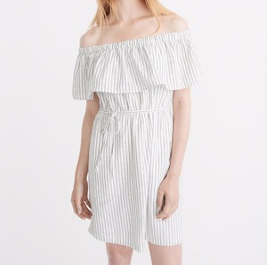Pas cher chine gros chothing off <span class=keywords><strong>the</strong></span> shouler avec ruches bleu casual robe pour dames d'été avec ceinture 2017 - Product Image 4
