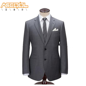 Su ordinazione Bello Sottile <span class=keywords><strong>Grigio</strong></span> 100% degli uomini di Lana Semi Formale del Vestito - Product Image 1