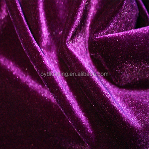 Ouyuanda Factory 150-180cm Stretch <strong>Velvet</strong> <strong>Purple</strong>/Green Knit Fabric 60'' Wide for Sewing Apparel by the Yard - Product Image 2