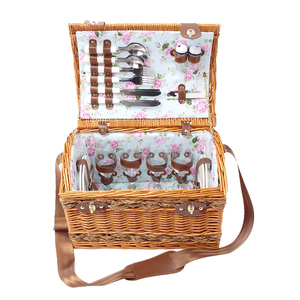 Custom Vintage Rectangle Rattan <strong>Basket</strong> <strong>Hamper</strong> Set Handicraft Willow Picnic <strong>Basket</strong> <strong>for</strong> Store Supermarket Antique Style - Product Image 2